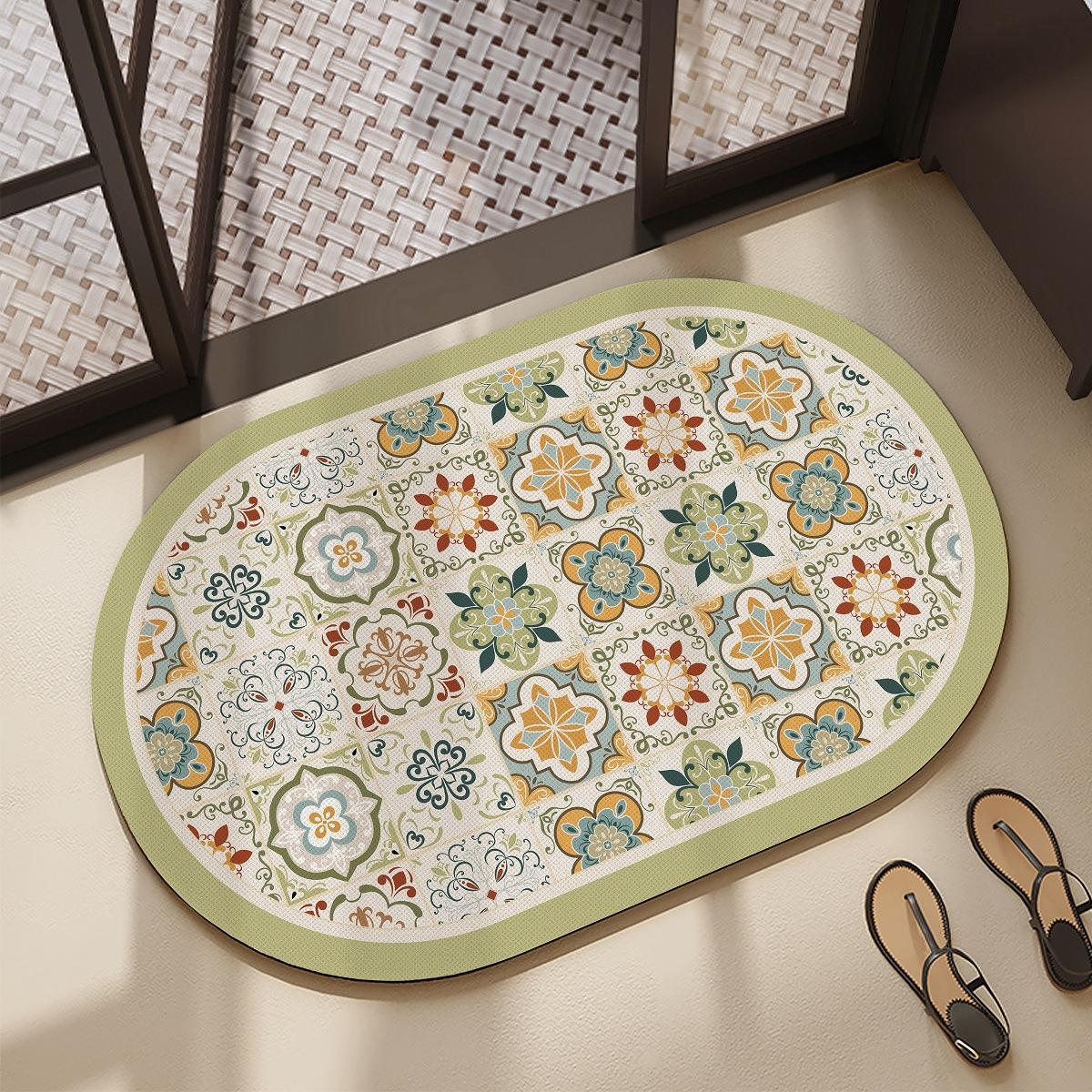 VIKAMA Frische Literatur Diatomit Teppich Badezimmer Toilette Wohnzimmer Küche Eingangsbereich Rutschfest Langlebig Heimdekoration 40X60CM(1.3X2FT