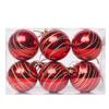 Popular Hand-Painted Striped Christmas Ball Ornaments: 6cm Electroplated Plastic, Set of 6