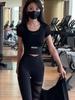 Women's 2026 Summer Quick-Dry Sports Set: Short Sleeve Elastic Yoga Top & Fitness Wear