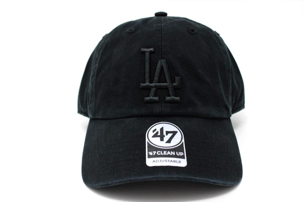 47 Brand 47 Clean Up Los Angeles Dodgers Cap (Black/Black) Free Size
