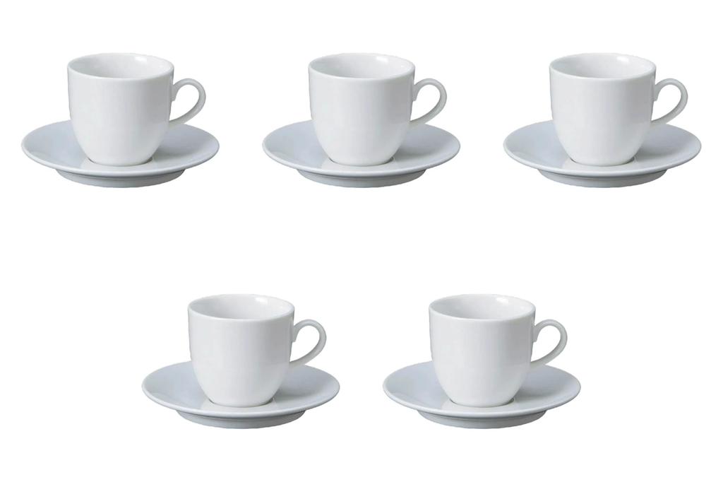 Set of 5 Pearl American Cups and Saucers [7.8 x 7.3cm, 220cc] | Cups and Saucers Setomonohonpo