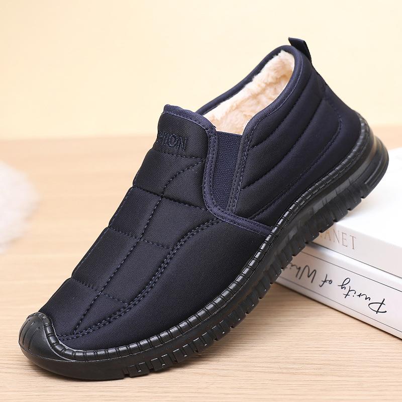 Men's cotton boots winter new velvet thickened warm snow boots middle dad boots