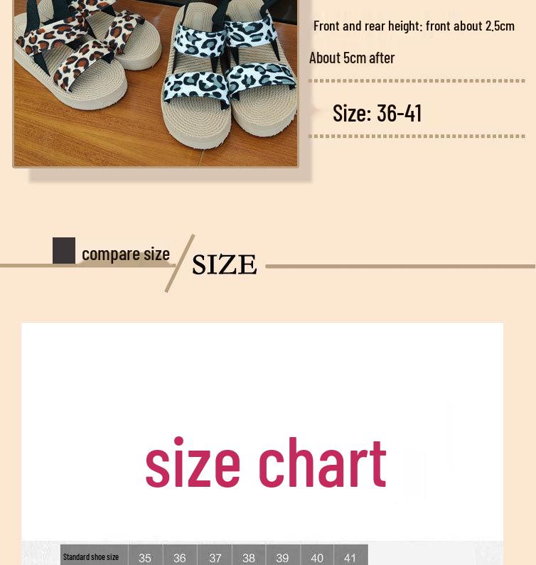 Damen Übergröße Leopardenmuster Keilsandalen - Sommer zum Hineinschlüpfen Outdoor Schuhe