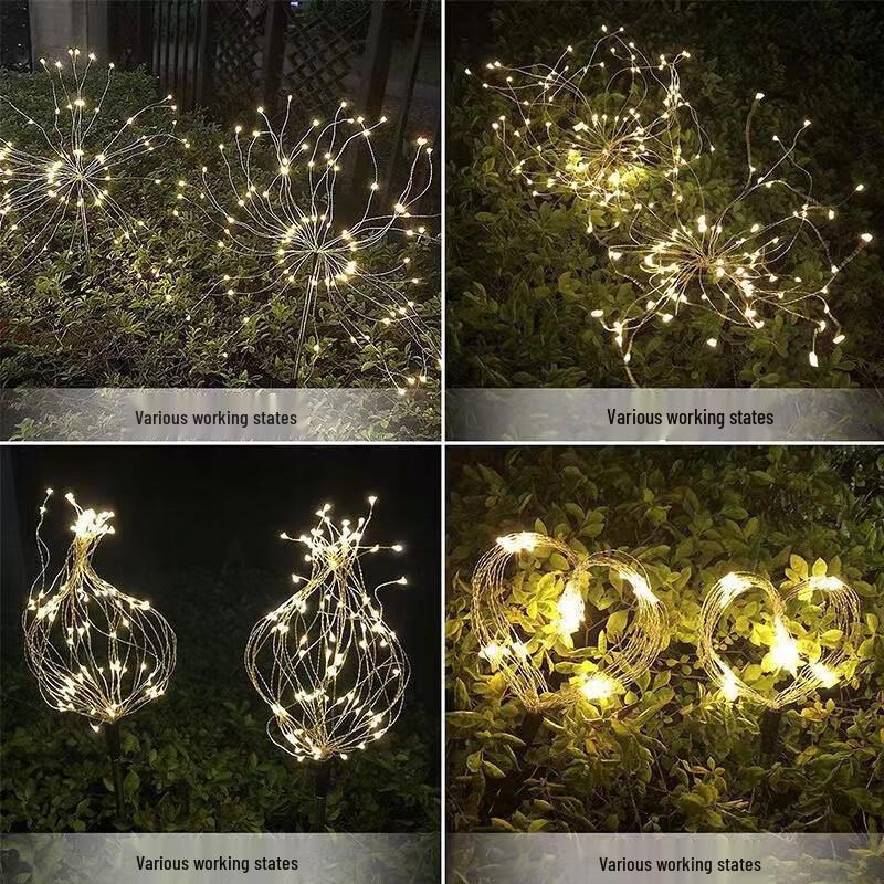 LED Solar Fireworks Garden Stake Light