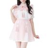 Dear My Love Chinese Line Slit Pink and Landmine Yumetenbo Women's Skirt, 534752, White, Mass-Produced, Style,