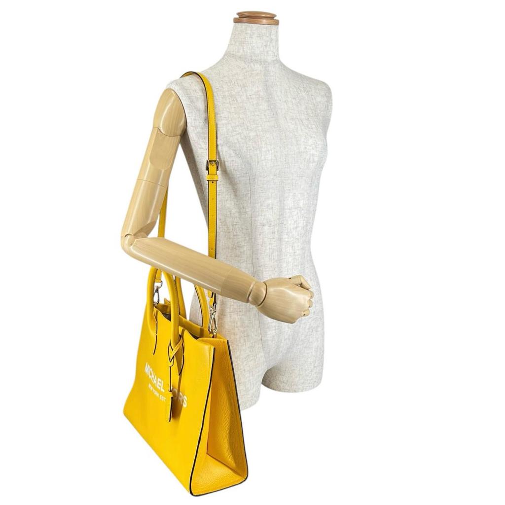 Michael Kors Shoulder Bag Handbag Cowhide Yellow Women Used