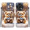 Handmade PU Leather Flip Case for Tecno Camon 30S / Camon 30S Pro Anti-Slip Shockproof Cover with Wrist Strap & Heart/Rose Cat Designs