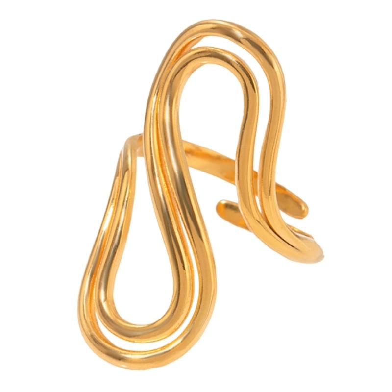 Irregular Dating Rings Adjustable Finger Rings Exaggerated Open Rings Finger Jewelry Suitable for Party and Daily
