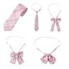 Adjusted Pre-Tied Necktie Pink Checkered Japanese JK College Neck Tie Bowknot