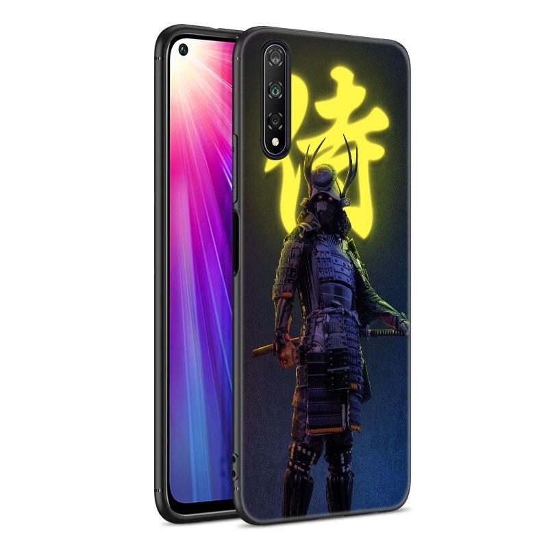Japońska sztuka samurajska etui na telefon dla Huawei Honor 7A 8A 9X 20 Pro 8 10X Lite 7S 8C 8S 8X 9A 9C 10i 20i 30i 20E 20S czarne etui