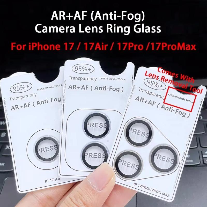 1Set Ultra HD Colorful Anti-Fog Glass Camera Protector Film For IPhone 17 Air Pro Max Anti-scratch Lens Cover Phone Accessories