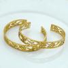 Unisex Geometric Brass Hollow Bangle - European & American Style