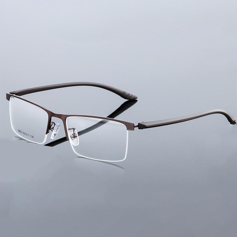 

Полуободковые металлические очки для бизнеса с фотохромными линзами и анти-УФ покрытием для мужчин, квадратные, рецептурные 0 -0.5 -0.75 до -6 Myopia -6.0