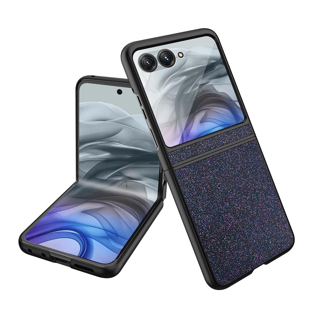 For Motorola Razr 60 Ultra 5G Case Anti-Fingerprint PU+PC+Tempered Glass Phone Back Cover