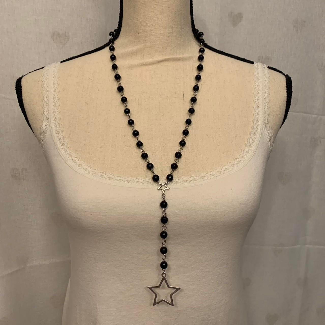 

Gothic Star Pendant Rosary Necklace