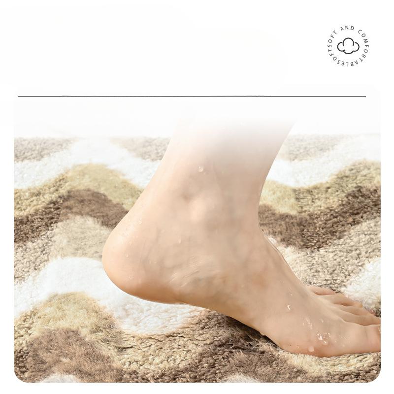 Bunter Druck Schwamm Badezimmer Kaschmir Verdickungsmatte Bad Rutschfeste Teppiche Waschbecken Badewanne Boden Teppich Duschraum Fußmatte Memory-Schaum 3D-Pad