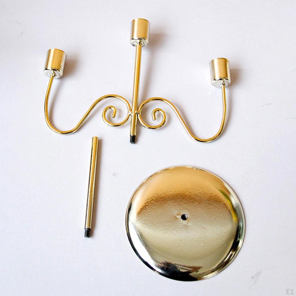 Candle Holder for Taper Candles, 3 Arms Candelabra Candlesticks Anniversary Living Room