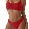 2025 European & American Solid Color Women's Sexy Bikini Swimwear - High-End Hot Spring Design