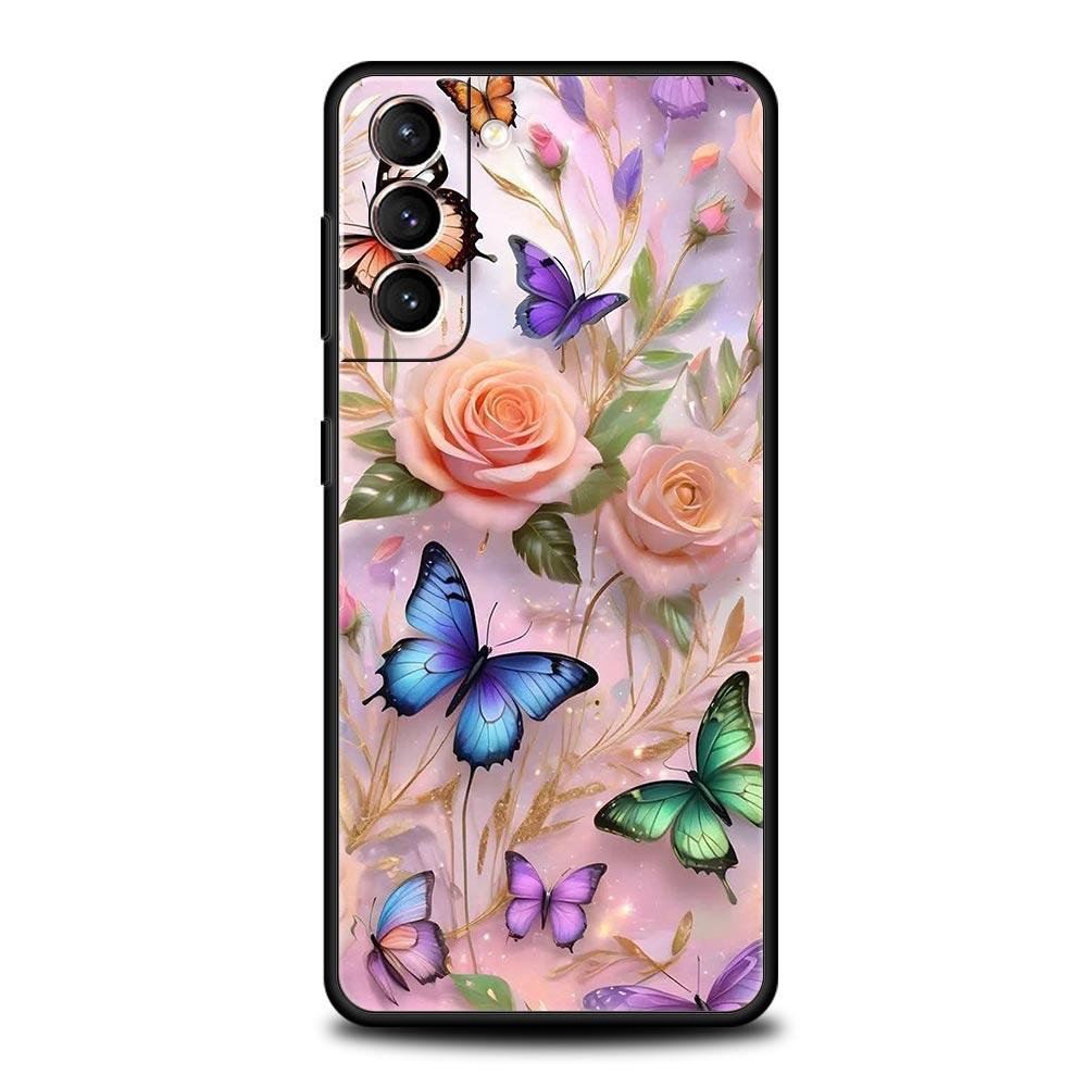 

Butterfly Design Phone Case for Samsung Galaxy S26 S25 S24 S23 S22 S20 S21 FE Ultra S25 Edge Plus 5G Soft TPU Cover Fundas Capas S20Ultra
