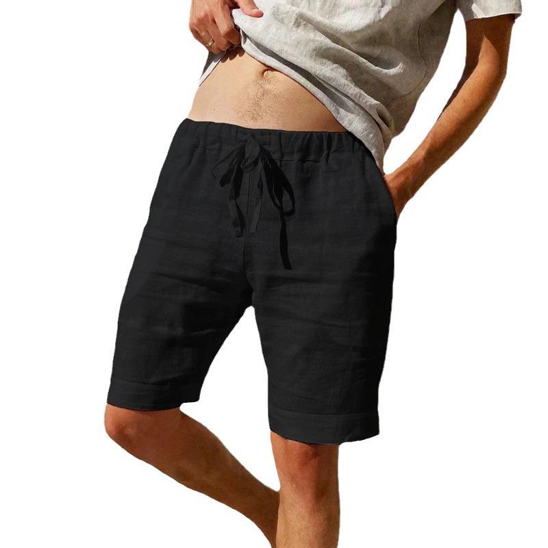 2023 Men's Summer Loose Cotton Linen Breathable Sports Casual Shorts