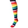 Girl Polyester Cotton Long Stockings Rainbow Colorful Stockings High Tights Women Stripey Stockings