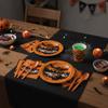Pumpkin Pattern Disposable Plate Cup Set Decorative Disposable Utensils Set  Home
