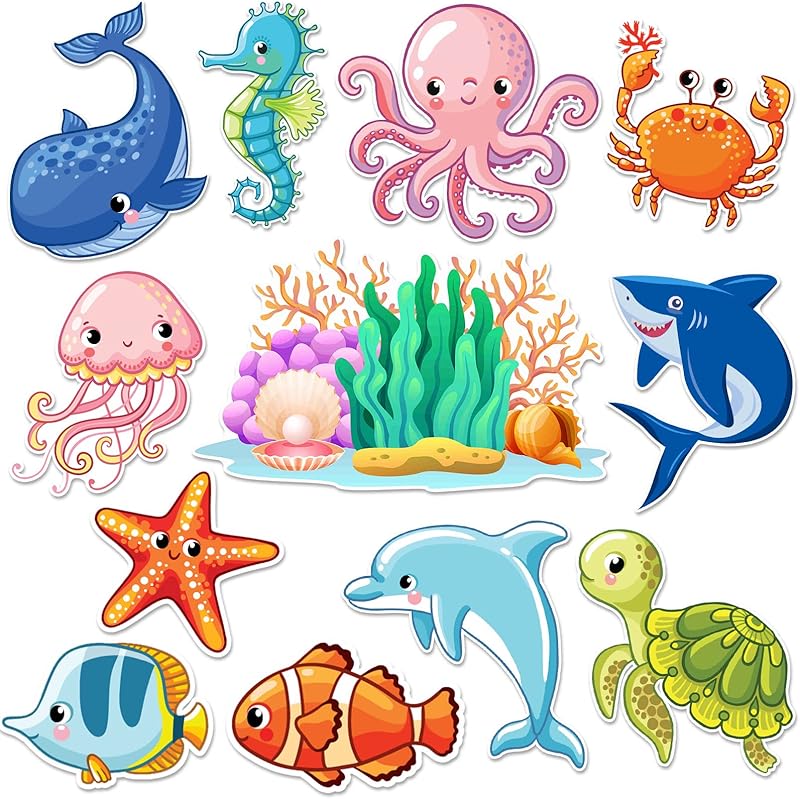 

12 Pcs Cruise Door Decor Magnetic Ocean Car Magnets Cruise Door Magnet Stickers Ocean Fridge Decor Carnival Style