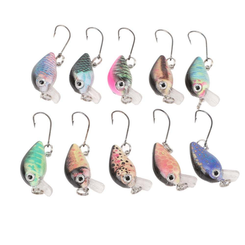 10PCS Built-in Rattle Hard Baits 3cm 1.5g Swimbait Lures Durable Crankbait Lures Saltwater Fishing