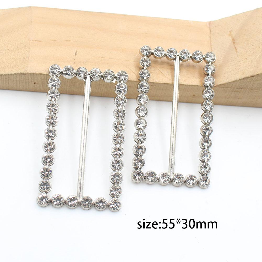 New 5 Pieces of 55 * 30MM Alloy Rhinestone Multifunctional Buckle DIY Ribbon Slider Shoe Bag Clothing Belt Decoration Ring Buckl