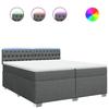 Maison Exclusive - Sommier à lattes de lit avec matelas Gris foncé 200x200cm Tissu