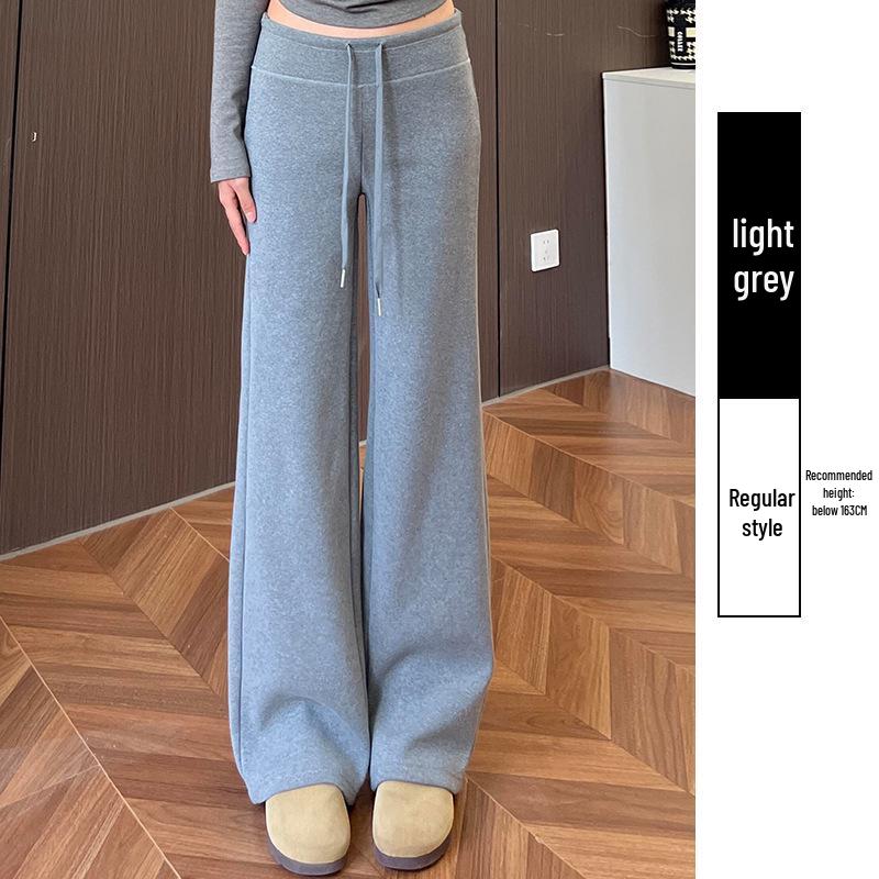 Lulu Unisex High Waist Slimming Sweatpants - Autumn 2026: Wide Leg, Plus Velvet Small