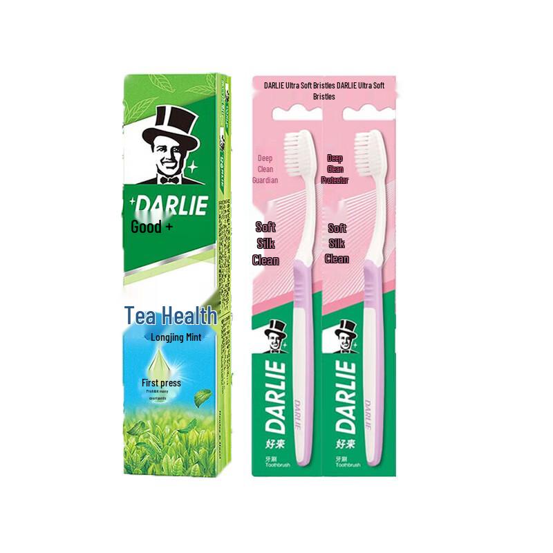 

Darlie Tea Care Longjing Mint Toothpaste with 2 Toothbrushes