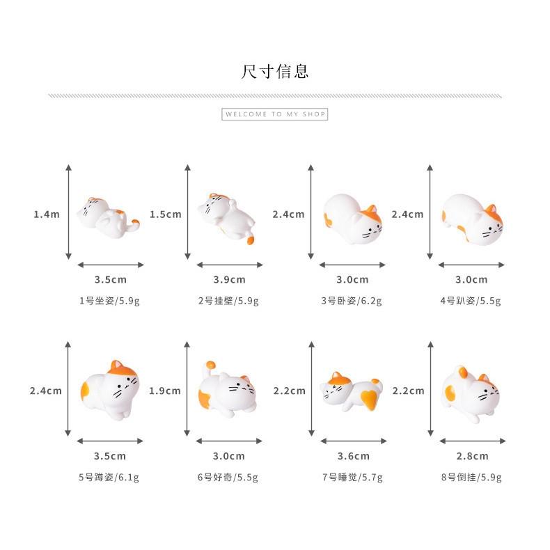 8Pcs Cartoon Cat Miniatures Resin Ornaments Fairy Garden Decoration Moss Terrarium Micro Landscape