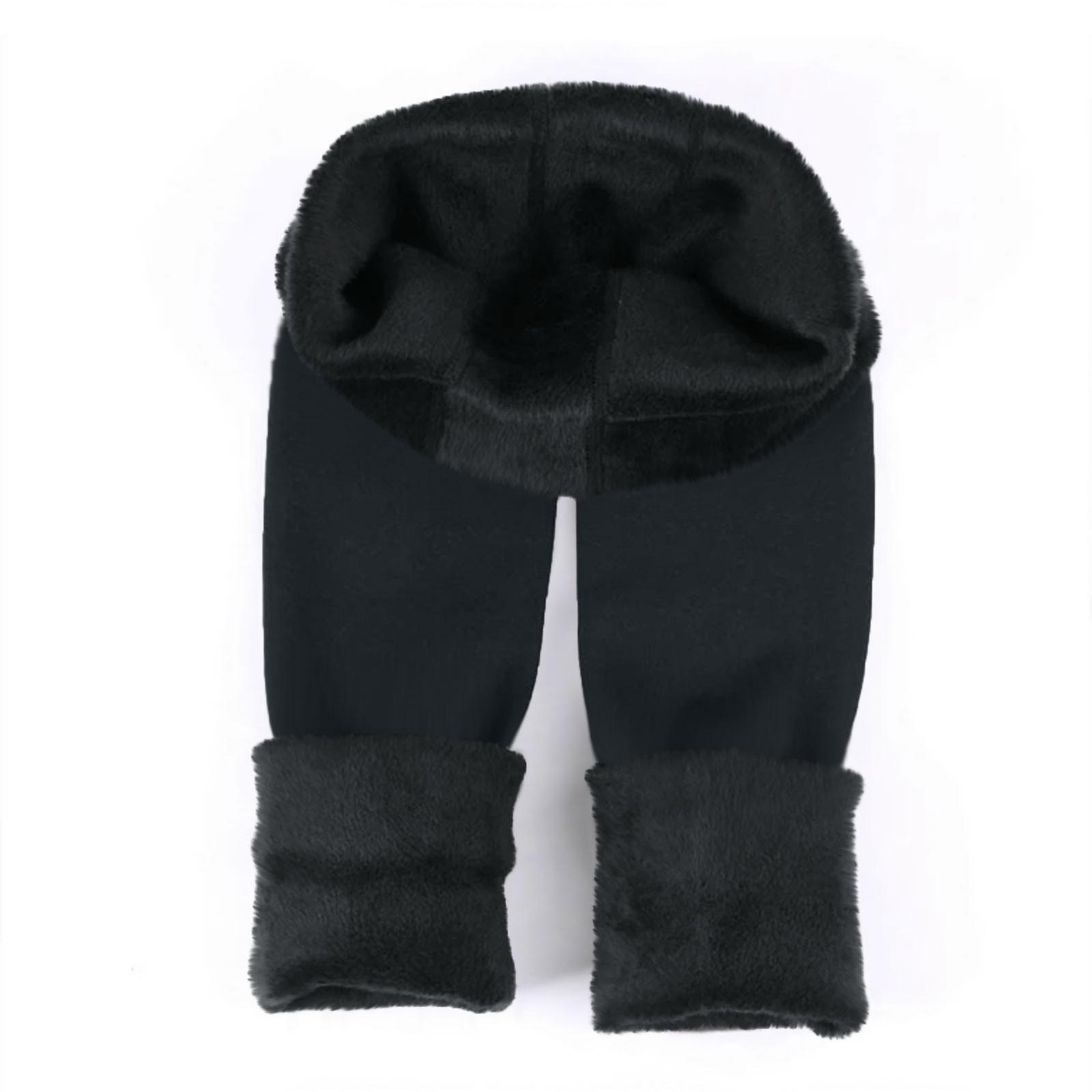 Женские брюки больших размеров с высокой талией и утепленные флисовые леггинсы One Size — фото 4