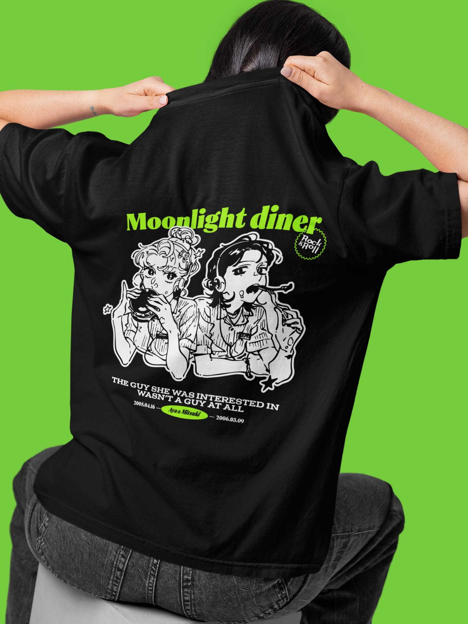 Anime Yuri T-Shirt - Manga Inspired Design | Green Aesthetic Shirt | Green Yuri 4XL