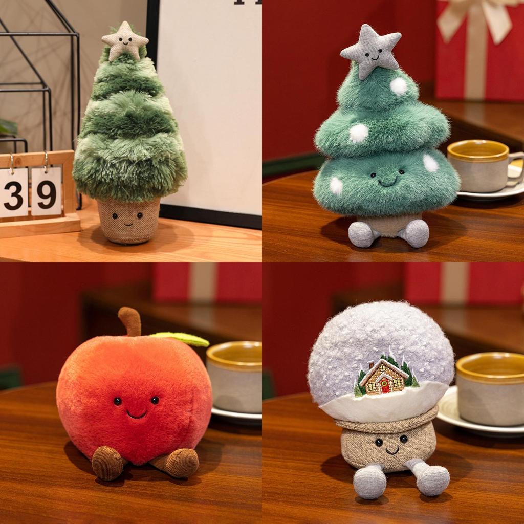 Christmas Tree Apple Snowball Plush Doll Christmas Decoration Children Toy For Holiday Home Decor