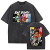 Camiseta Gráfica Bad Bunny Un Verano Sin Ti Vintage Lavada Moda Masculina Oversize Streetwear Femenina Camisetas de Algodón de Alta Calidad