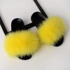 Furry Slippers for Women The Same Style In Summer Real Fox Fur Slippers Plus Size Female Sandals