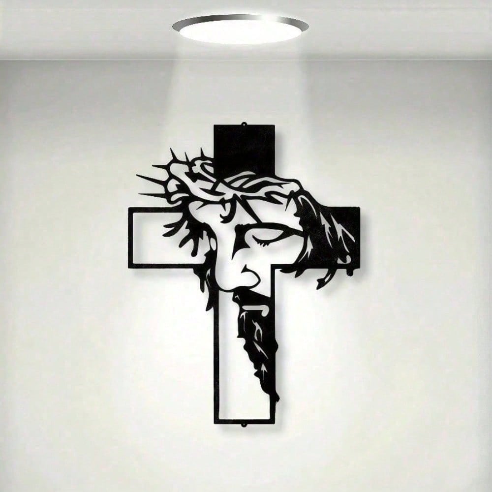 Jesus Cross Metal Wall Art, Christian Religious Cross Metal Decor