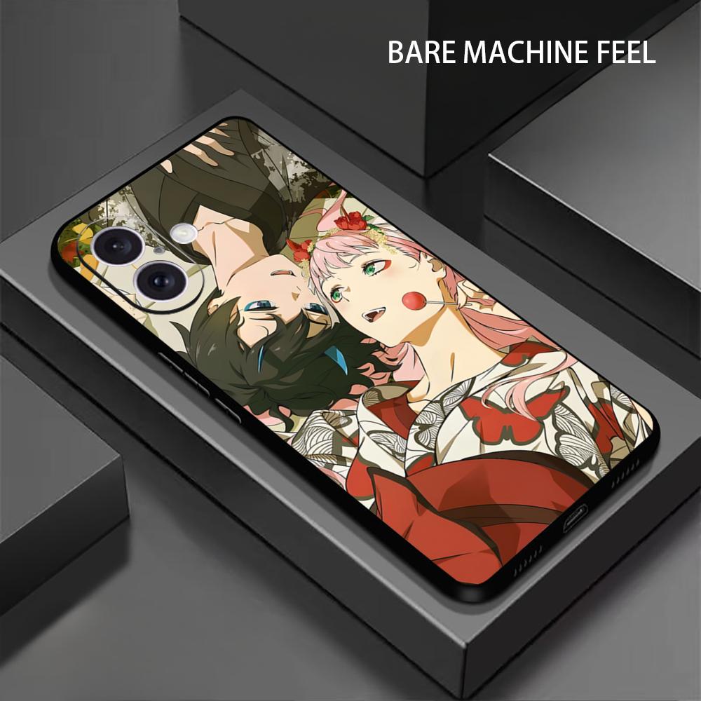 Cute Zero Two Anime Cool Phone Case For iPhone 16 16e 15 14 13 12 11 XS XR Plus Mini Pro Max Soft black Shockproof Cover