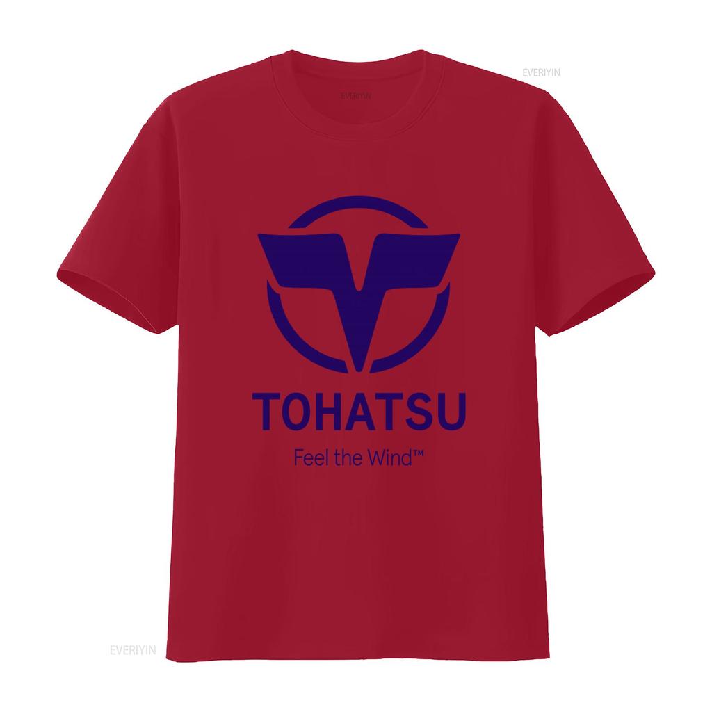 Tohatsu Feel The Wind Logo Print Unisex T-Shirt Stilvolles Design Bequeme Passform Perfekt Für Enthusiasten Vintage Unisex