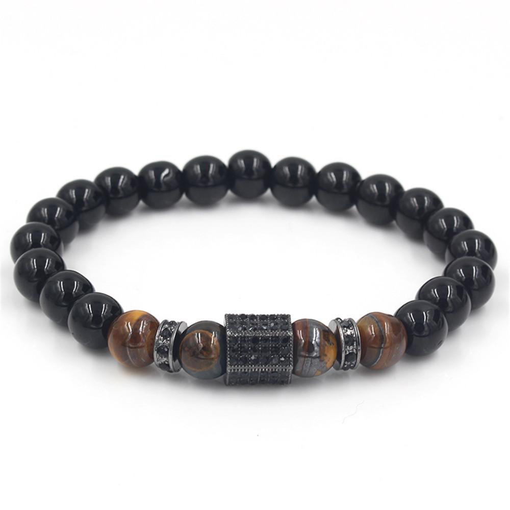 Geometric Alloy Micro Inlaid Diamond Car Wheel Bead Bracelet For Men And Women