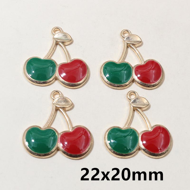 20pcs Enamel Mushroom Charms Pendant 19x19mm Alloy Metal DIY Jewelry Making Accessories for Earring Bracelet Necklace Finding