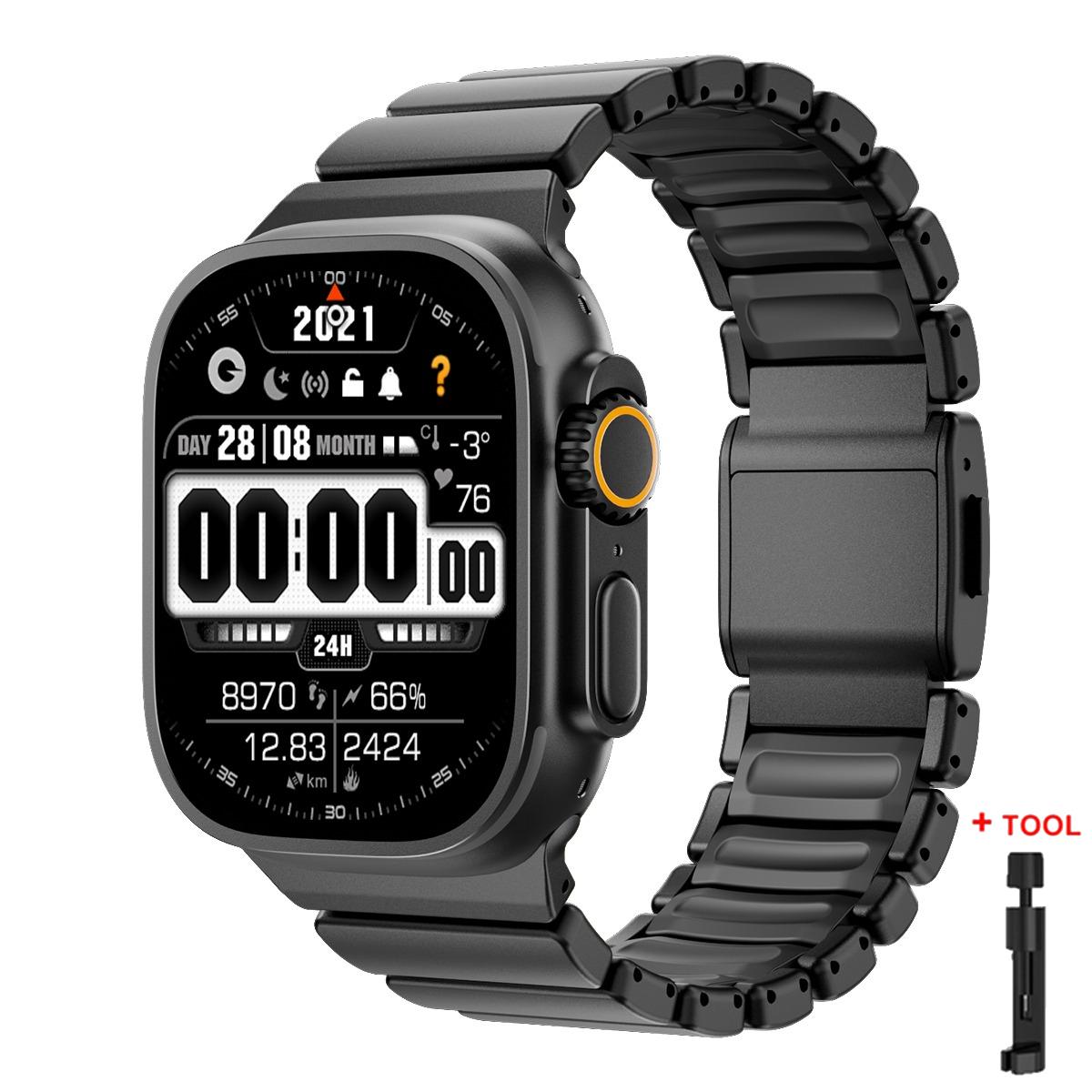 

Титановий фторкаучуковий ремінець для Apple Watch Ultra 3 2 49 мм 46 мм 45 44 мм Магнітний ремінець для Iwatch 11 10 9 8 7 SE Розкішний ремінець для годинника Series 6 5 4 SE 44mm чорний