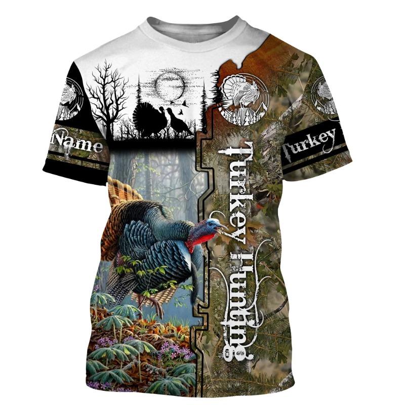 Personalized Name Wolf / Deer Hunting 3D All Over Printed Men's Fashion t shirt Summer Unisex Casual short sleeve T-shirt TX299