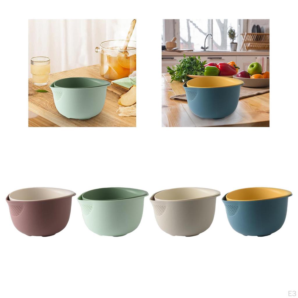 Gemüsewaschkorb Abgießer Sieb Schüssel Obstwaschbecken Lebensmittelsieb für Früchte