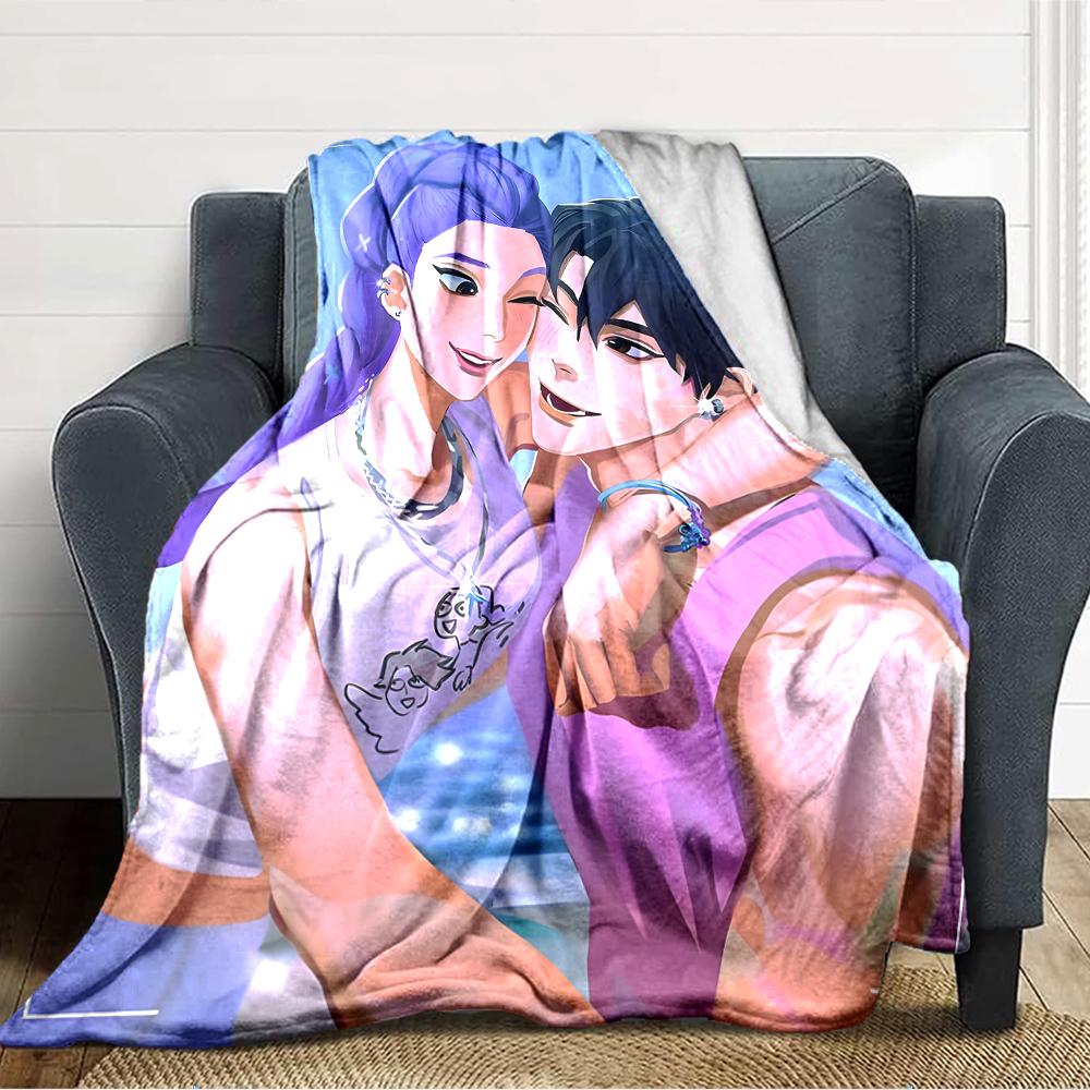 1pc KPop Demon Hunters19 Blanket, Gift, for Men and Women, Soft Blanket, Good for Sofa Bed Couch Travel, Lightweight Flannel Blanket