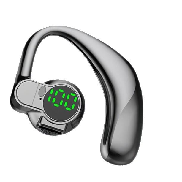 Wireless Bluetooth Earbuds S03 with Rotatable Clip, Air Conduction, Digital Display, and Non-In-Ear Design for Left and Right Ears.