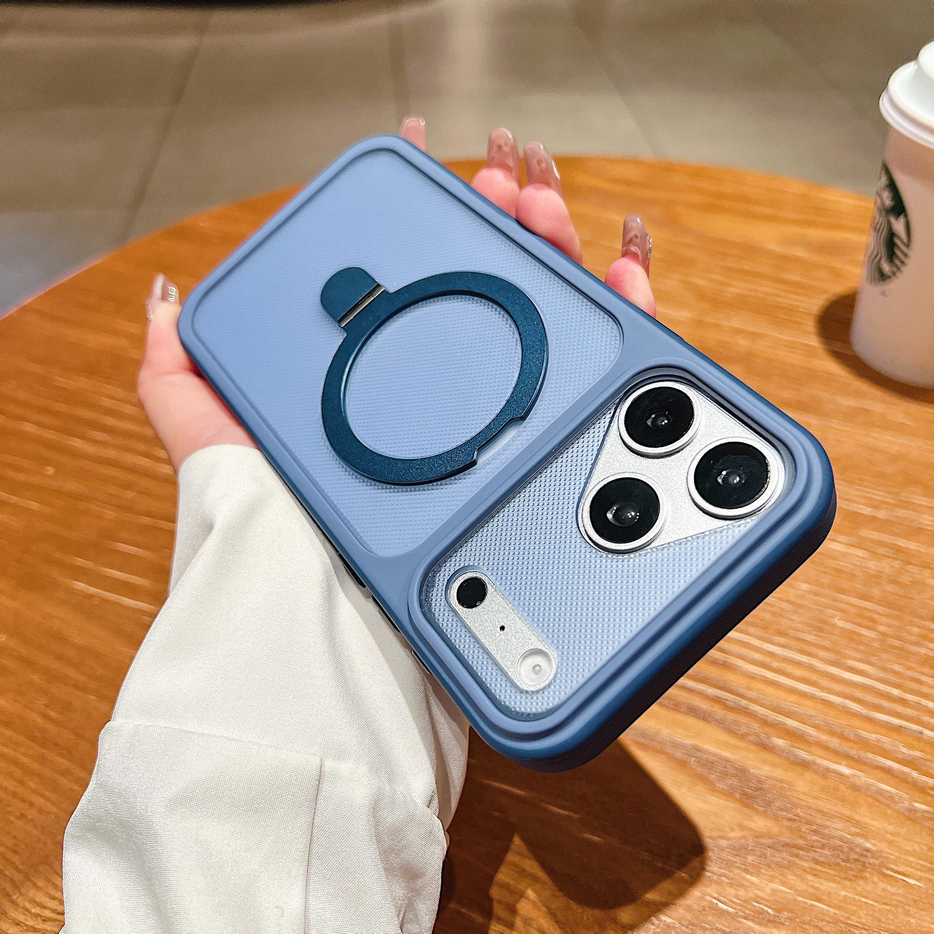 

Compatible with Apple iPhone 16/17 Pro Max: Polka Dot Phantom Stand Case, Frosted Protective Cover for iPhone 15 PM. iPhone 16