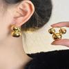 2024 High-End Retro Glossy Round Ear Cuff Earrings for Women - Stylish Niche Design Metal Jewelry